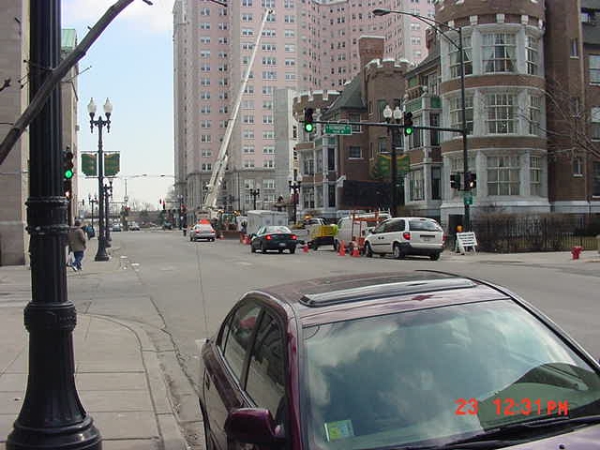 Warnings and signage for Milwaukee construction site